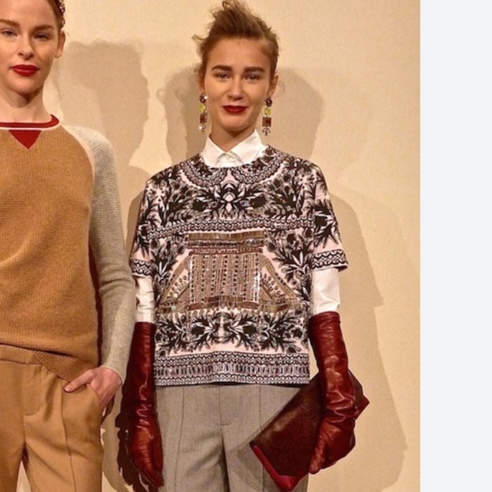 J.Crew Collection Embellished Popover Size Small Top Sweater